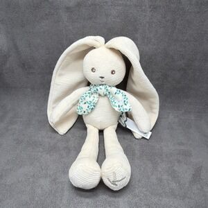Kaloo Lapinoo Cream Rabbit Baby Plush With Green Bow.